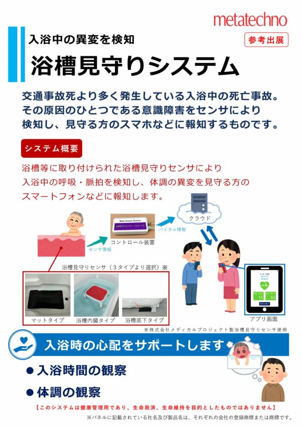 浴槽見守りシステムパネルのパネル