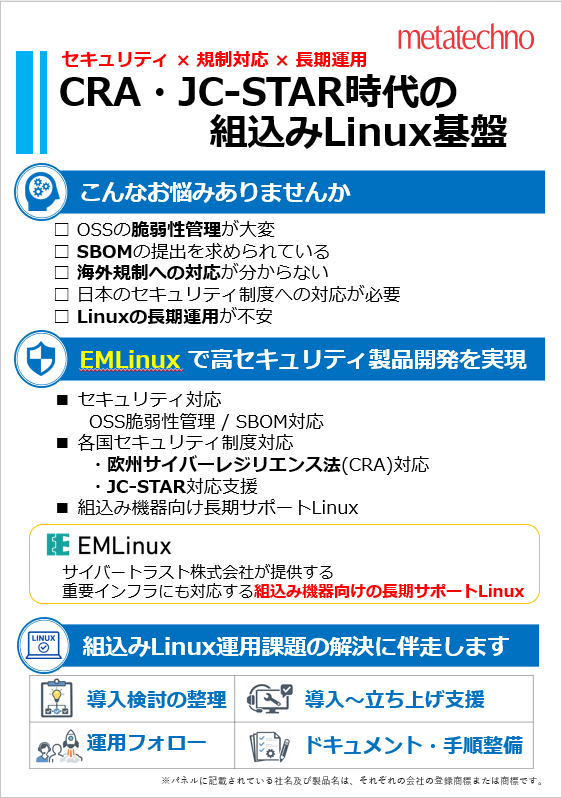 CRA-JC-STAR時代の組込みLinux基板のパネル