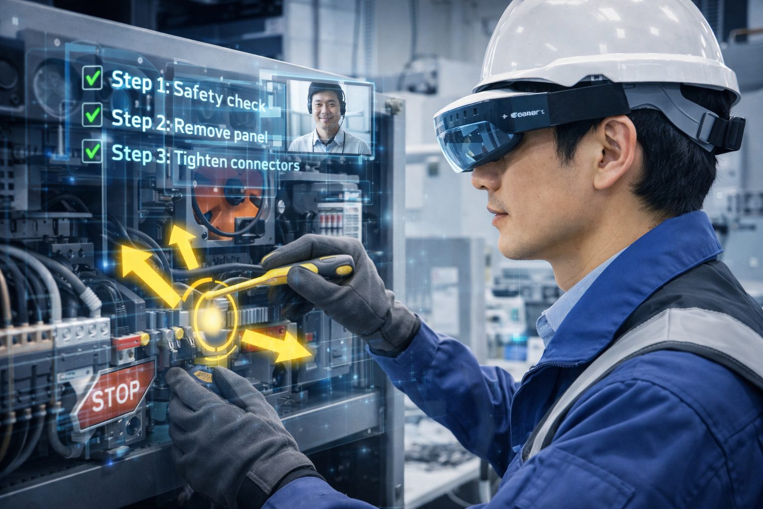 遠隔支援向けXRソリューション - AR遠隔作業指示のイメージ